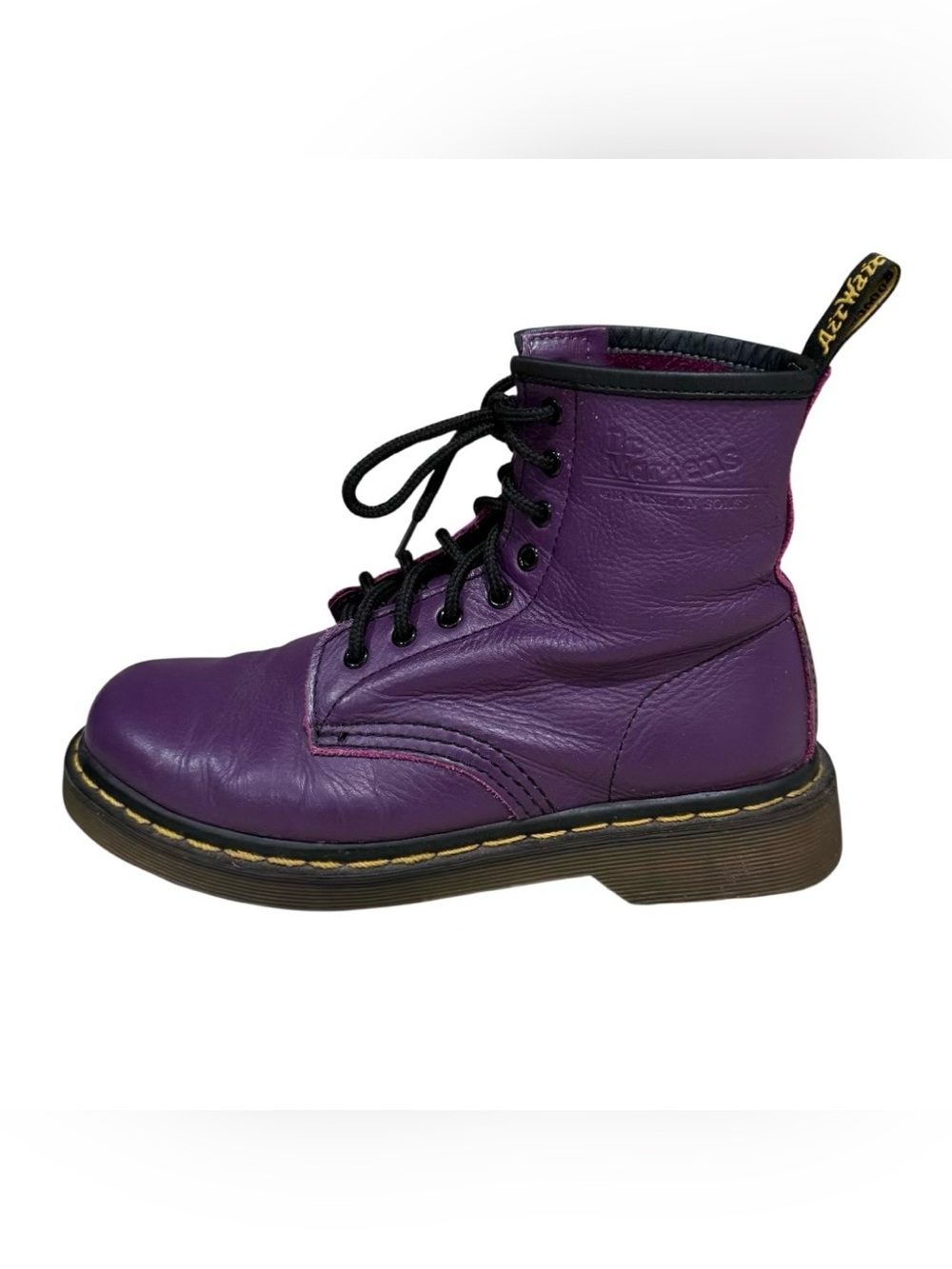 Doc Martens The Original 1460 Air Wair Purple Leather Boots - Picture 3 of 4